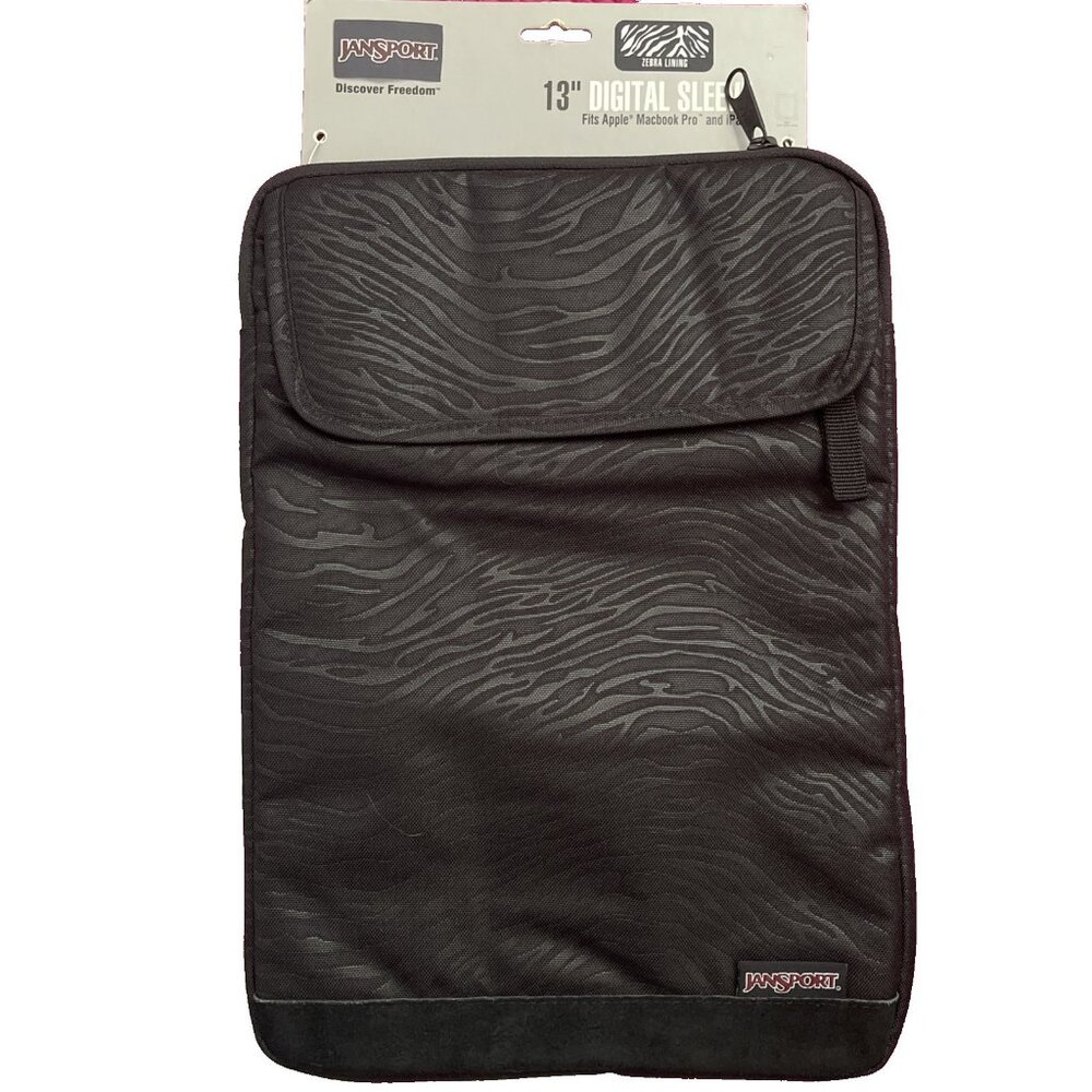 JanSport 2.0 13" Sleeve for Laptop and Tablet (Black Gloss Zebra) NEW